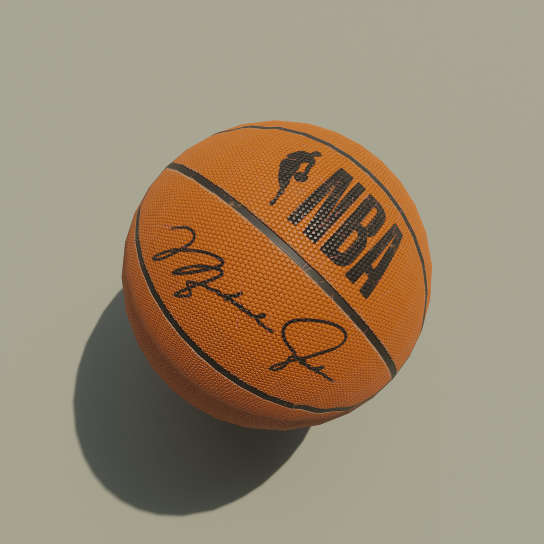 low-poly basketball ball preview image 2